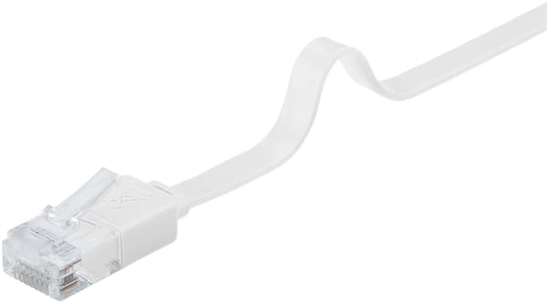 Goobay CAT 6 platt patchkabel, U/UTP, vit kopparledare (CU), 10 m