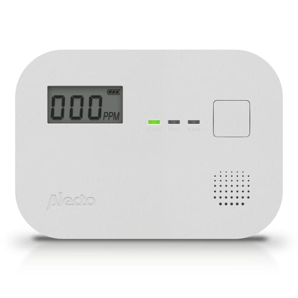 Alecto Kolmonoxidlarm med 10 års drifttid för sensor och display