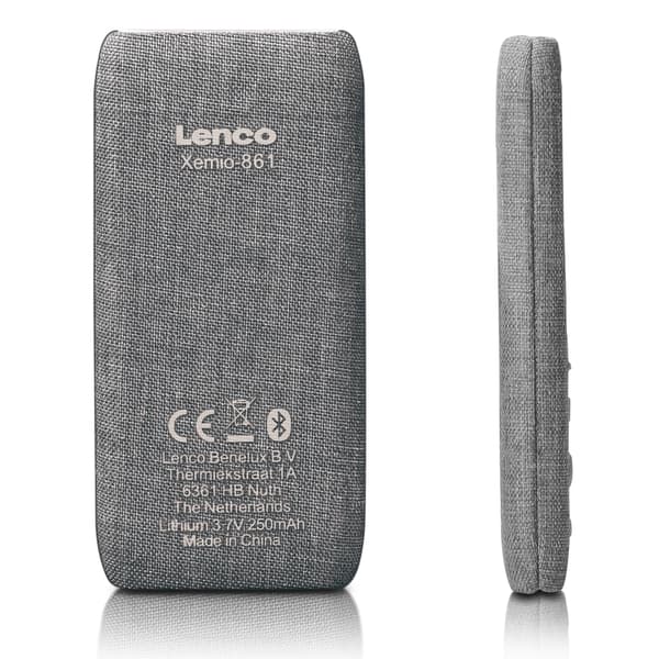 Lenco MP3/MP4-spiller med Bluetooth® 8 GB Micro SD-kort Grå