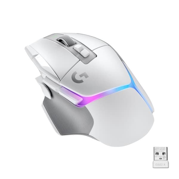 Logitech G502 X Plus trådløs spillmus, hvit/premium