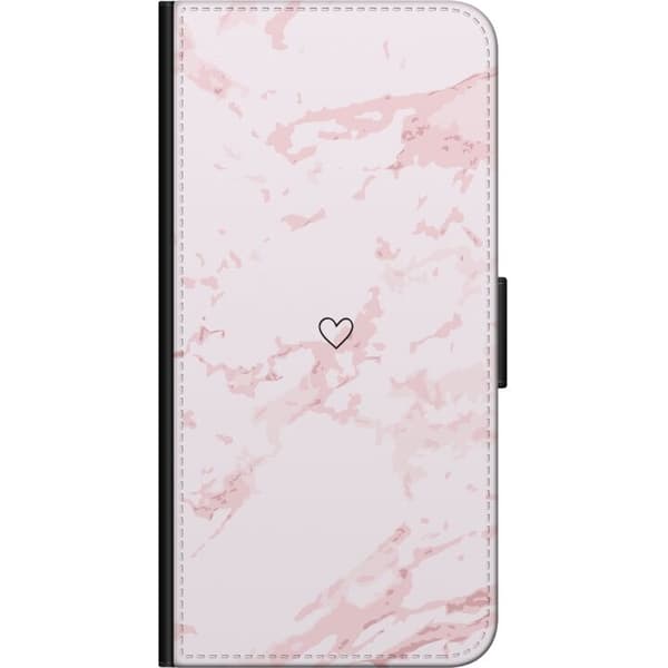 Tegnebogsetui til Xiaomi Redmi Note 8 Pro  med Rosa Hjerte motiv