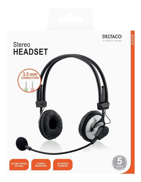 Headset med mikrofon och volymkontroll (HL-7)