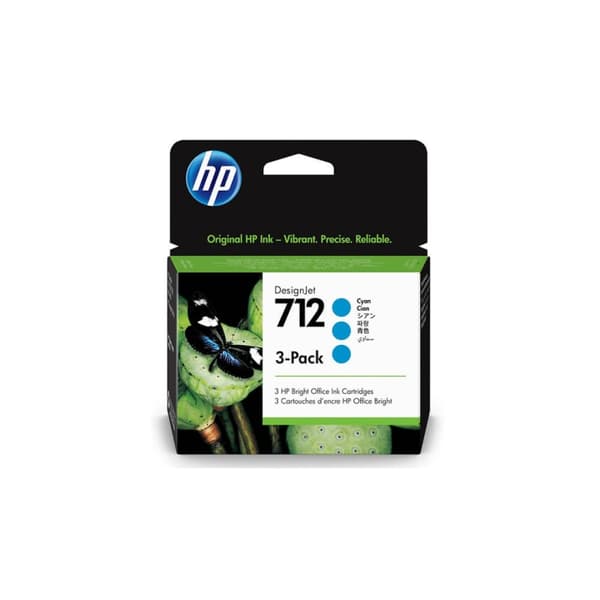 HP Blæk 3ED77A 712 3-pak Cyan