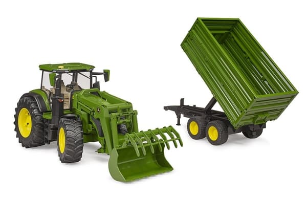 Bruder John Deere 7R 350 med frontlæsser og tipvogn (03155)