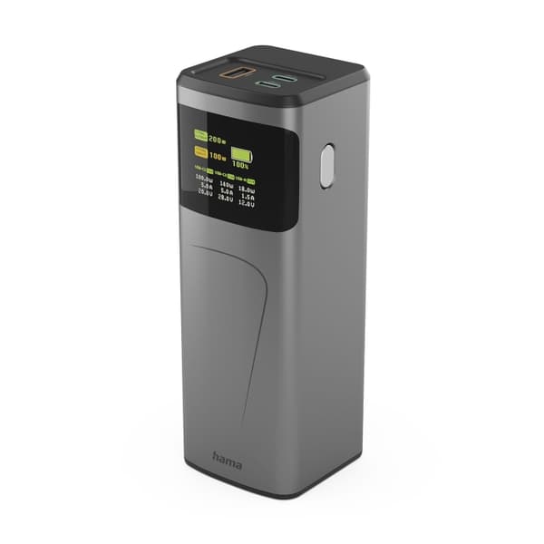 Hama Powerbank 24000mah 2xUSB-C 1xUSB-A 200W Rask Lading