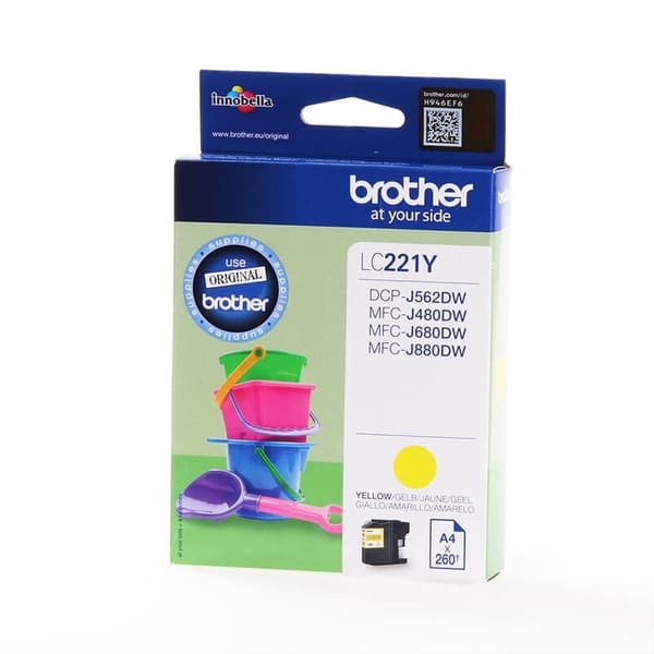 Brother Blæk LC221Y LC-221 Gul