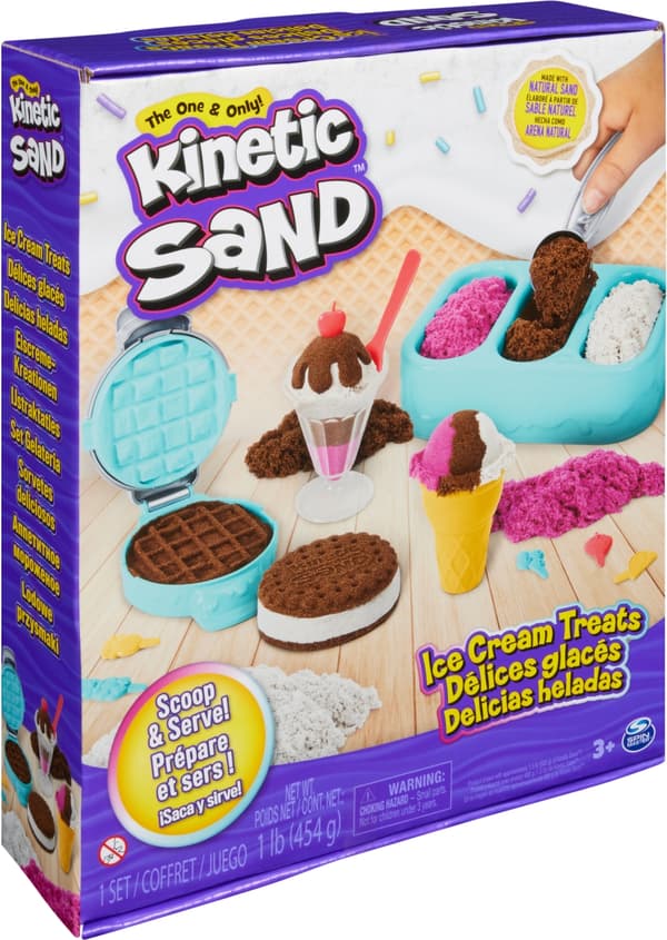 Legesæt med kinetisk sand til isgodterier