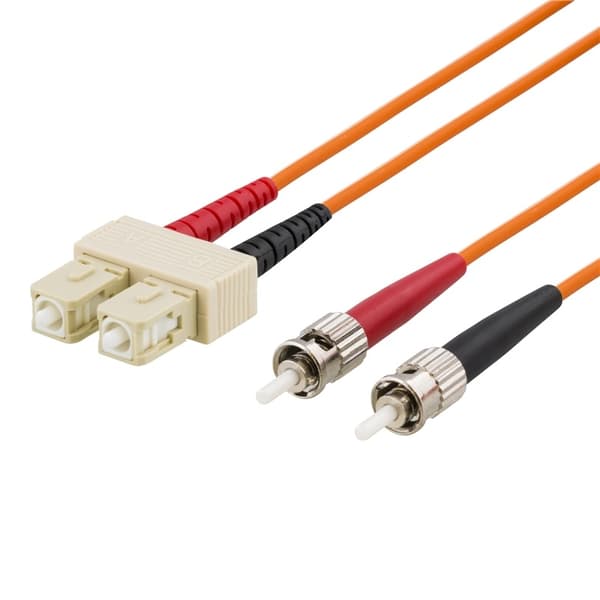 DELTACO fiberkablage ST - SC, duplex, multimode 2m (FB-42)