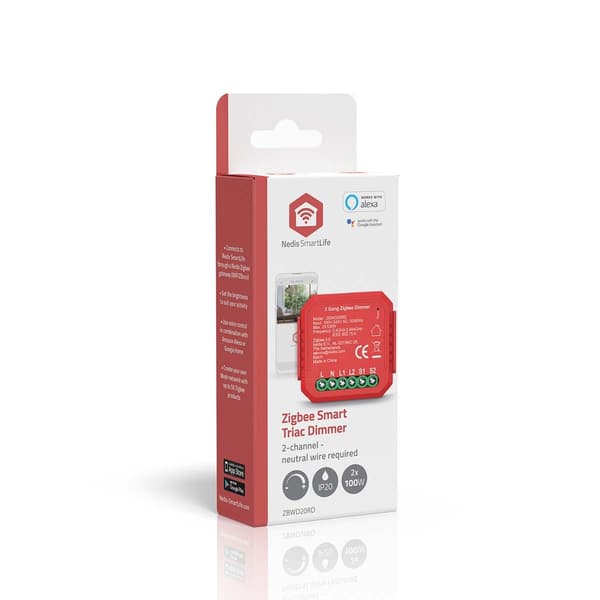 Nedis SmartLife indbygget modul | Zigbee 3.0 | Dobbelt triac-dimmer | 2 x 100 W | Terminalforbindelse | App tilgængelig til: Android™ / IOS