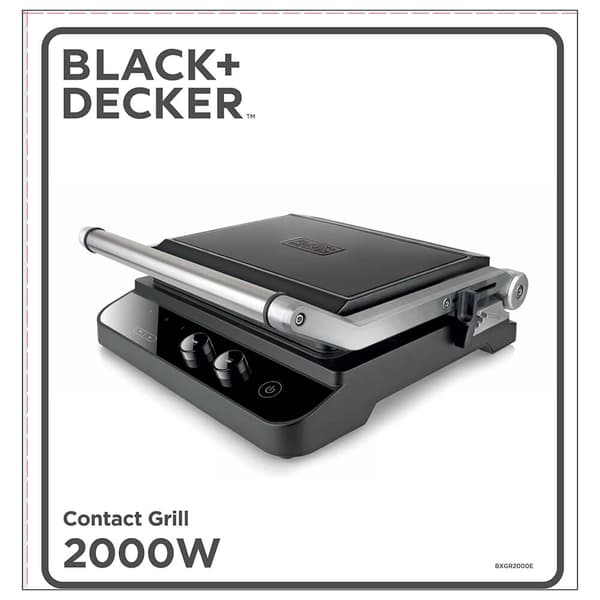 BLACK+DECKER Bordgrill, Ekstra Plade 2000W, Børstet Stål