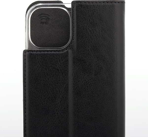 Wave BookCase -suojakotelo, iPhone 13, musta
