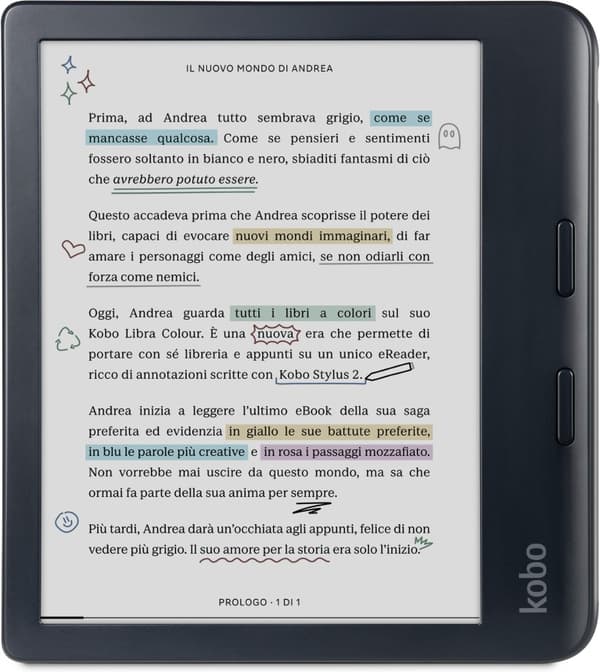 Kobo Libra Colour 7" e-bokleser, svart