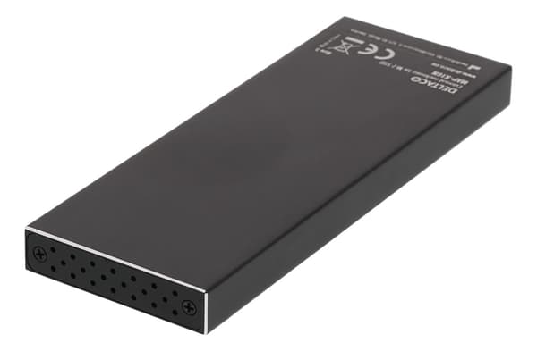 DELTACO Externt M.2 kabinett, USB 3.0, 5 Gbps, Black