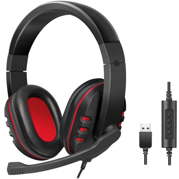 LogiLink Gamingheadset USB Svart/Röd