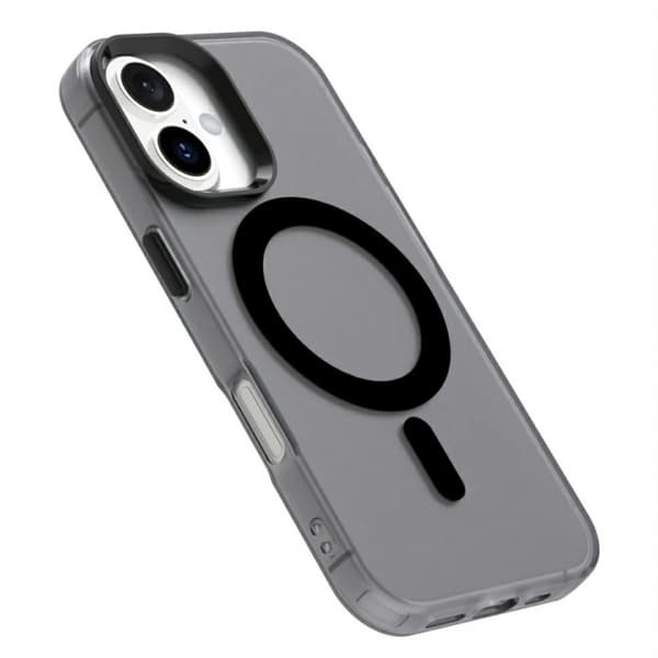 Halvgennemsigtigt etui med MagSafe til iPhone 16 Pro, sort