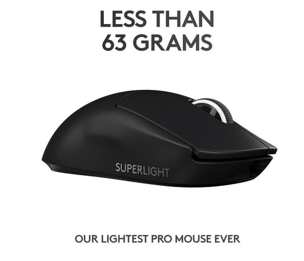 Logitech PRO X SUPERLIGHT trådløs spillmus, svart