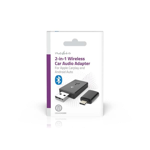 Nedis Wireless Car Audio Adapter | Android Auto / Apple Carplay | AAC / SBC | Black