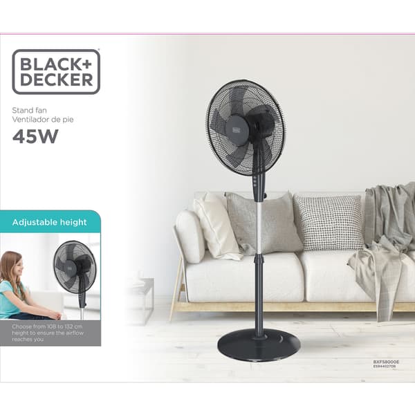 BLACK+DECKER Pelarfläkt 40cm 45W Svart
