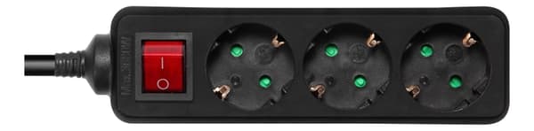 DELTACO outlet 3xCEE 7/3 1xCEE 7/7 switch 5m black