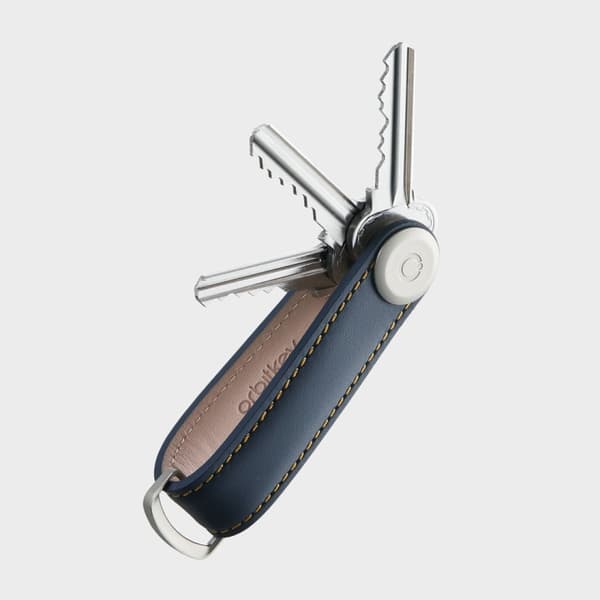 Orbitkey Nøgleholder i læder - Navy/Tan