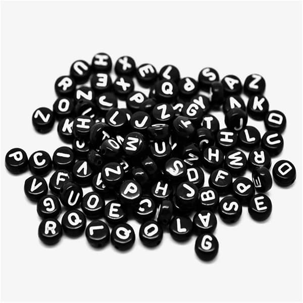 200 Perler med bokstaver, Svart
