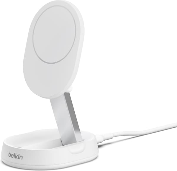 Belkin BoostCharge Pro sammenleggbar Qi2-ladeplate, hvit