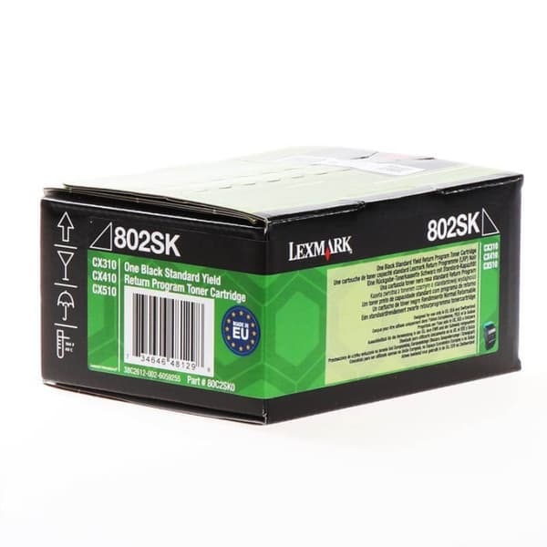 Lexmark Toner 80C2SK0 802 Musta Return