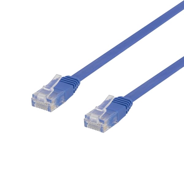 DELTACO U/UTP Cat6 patchkabel, flat, 5m, 250MHz, blå