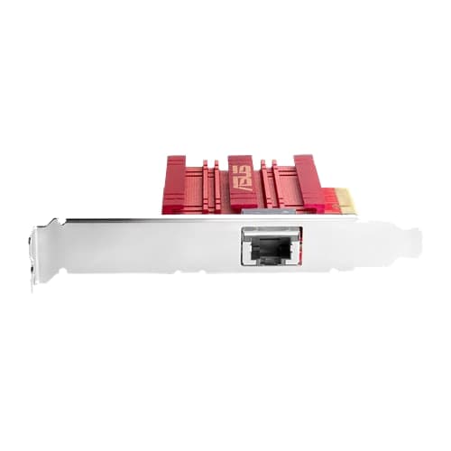 Asus Netværksadapter, 10Gbps, Windows og Linux, RJ45, QoS, køleplade, rød
