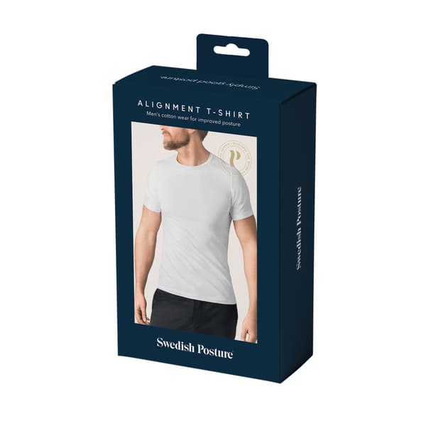 SWEDISH POSTURE T-shirt Herre Alignment Bomull Hvit M