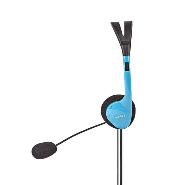 Nedis PC-headset | On-Ear | Stereo | 2x 3.5 mm | Fold-væk-mikrofon | Blå