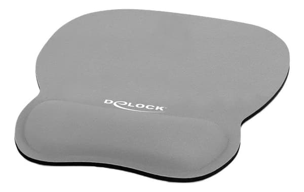 DeLOCK Ergonomisk musematte med håndleddsstøtte grå 245 x 206 mm