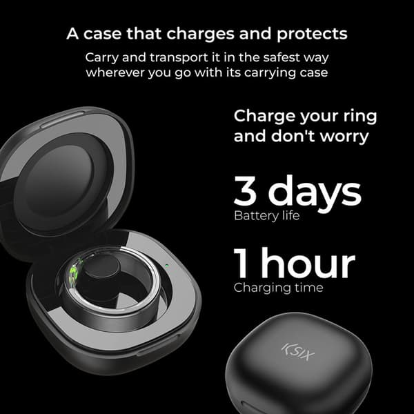KSIX Smart Ring Saturn Svart - XL