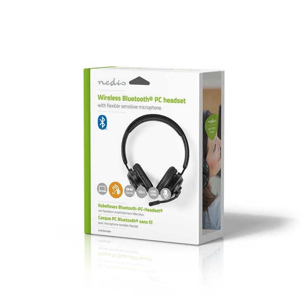 Nedis PC-hodesett | On-Ear | Stereo | Bluetooth | Sammenleggbar mikrofon | Sort