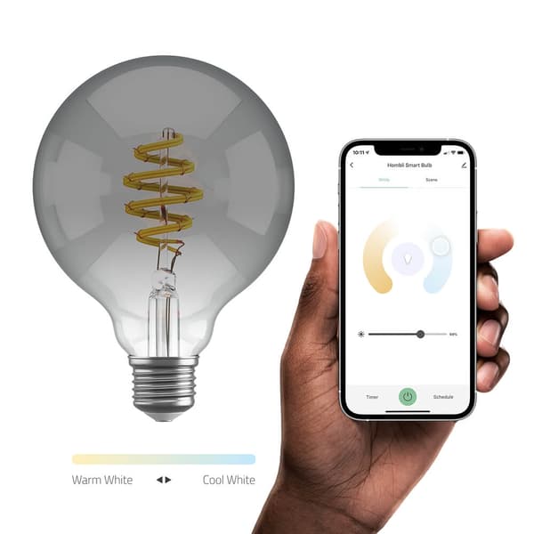 Hombli Smart lampe Filament E27 G95-Smoke CCT