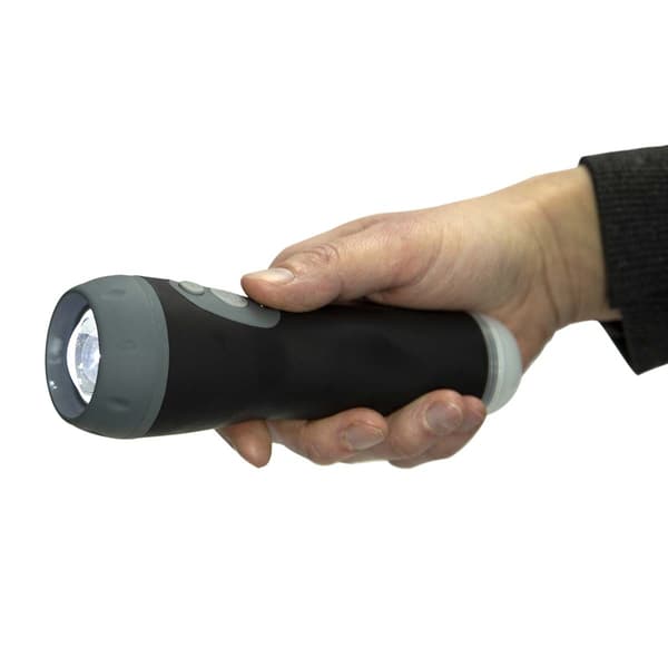 Alecto Genopladelig LED-lommelygte Sort