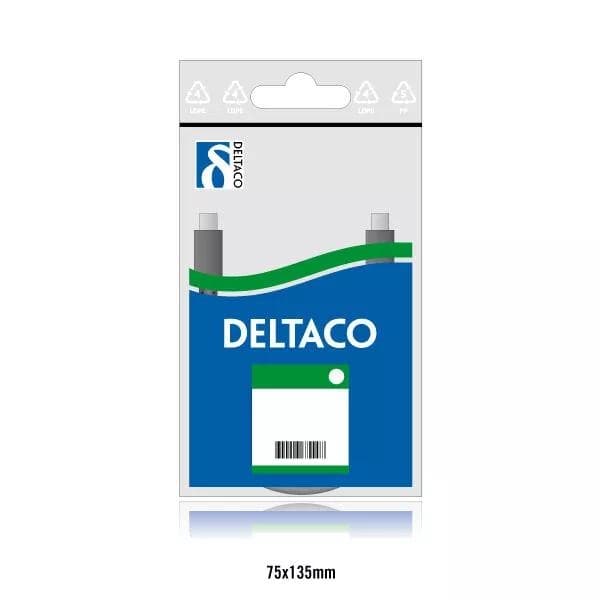 DELTACO U/UTP Cat6 patchkabel, LSZH (Low smoke zero halogen), 1m, hvid
