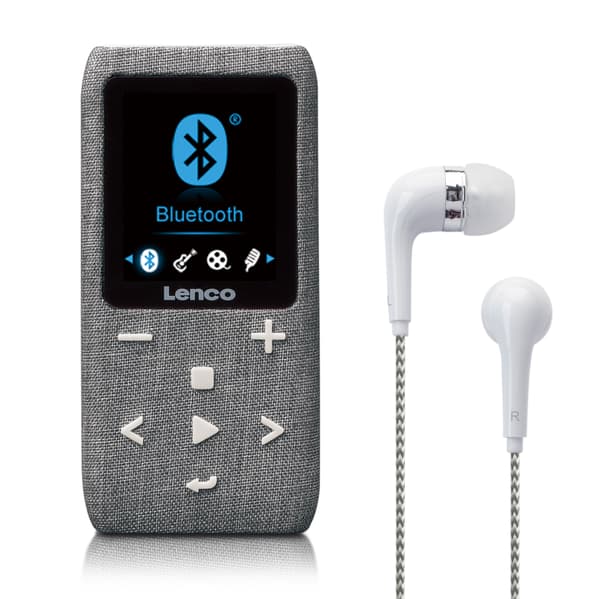 Lenco MP3/MP4-soitin Bluetooth® 8 GB Micro SD-kortti Harmaa