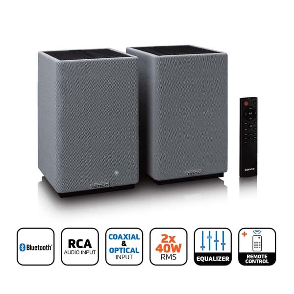 Lenco Stereo bokhyllehøyttalere med Bluetooth® -funksjon