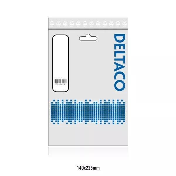 DELTACO laitekaapelil, 16A, suora CEE 7/7 - suora IEC C19, 1m