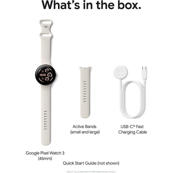 Google Pixel Watch 3 LTE-smartklocka, 45 mm, Obsidian / Matte Black