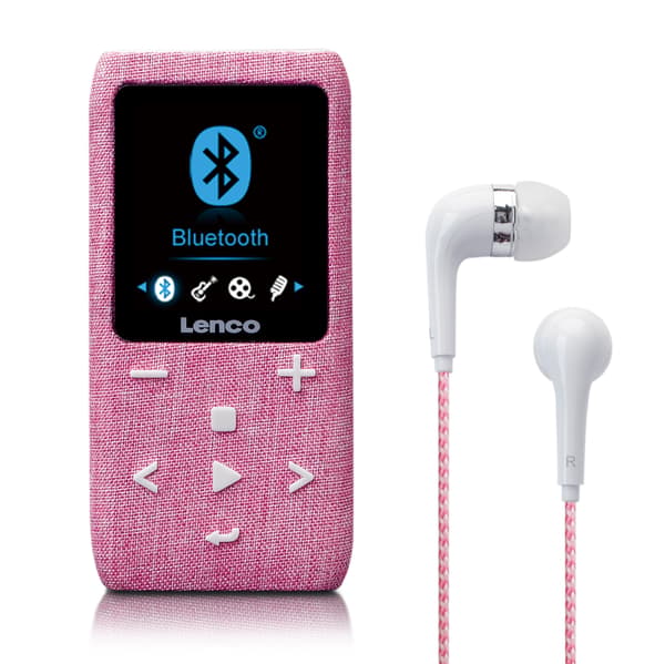 Lenco MP3/MP4-soitin Bluetooth® 8 GB Micro SD-kortti Vaaleanpunainen