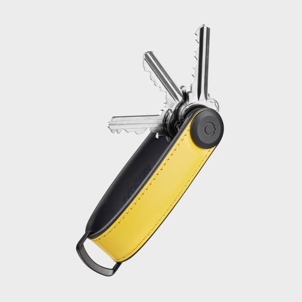 Orbitkey Nyckelhållare i hybridläder - solgul