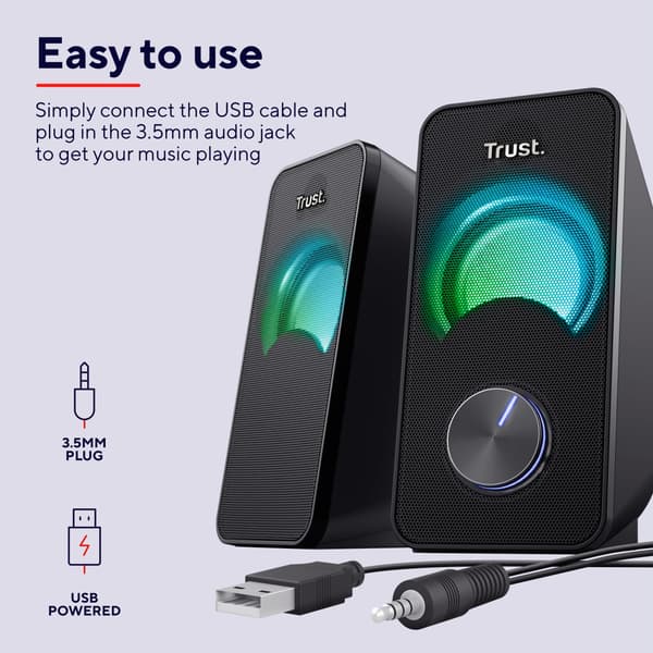 Trust Arys Compact 2.0-høyttalere RGB
