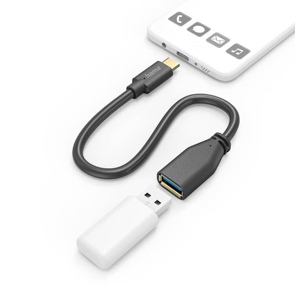Hama Adapterkabel USB OTG USB-C til USB-A Svart