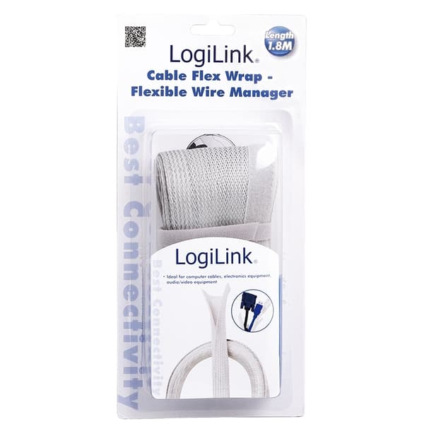 LogiLink Kabelstrumpa FlexWrap 1,8m Grå