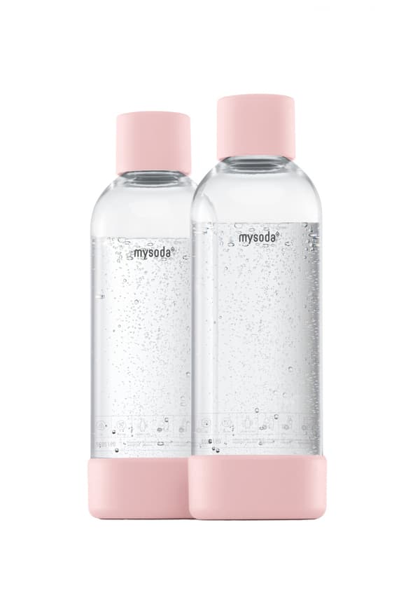 Mysoda PET-flaska 1L 2-pack, Rosa