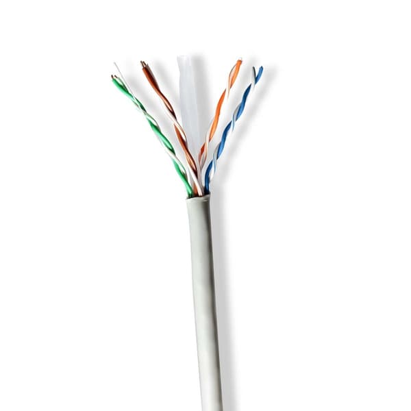 Nedis CAT6 netværkskabel rulle | Solid | U/UTP | CCA | 305 m | Indendørs | Runde | PVC | Grå | Trækboks