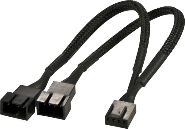 Akasa splitterkabel til 4-pins PWM-blæser, 0,1m, sort