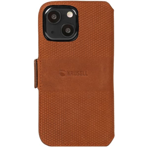 Krusell Nahka Puhelin lompakko iPhone 13 Cognac